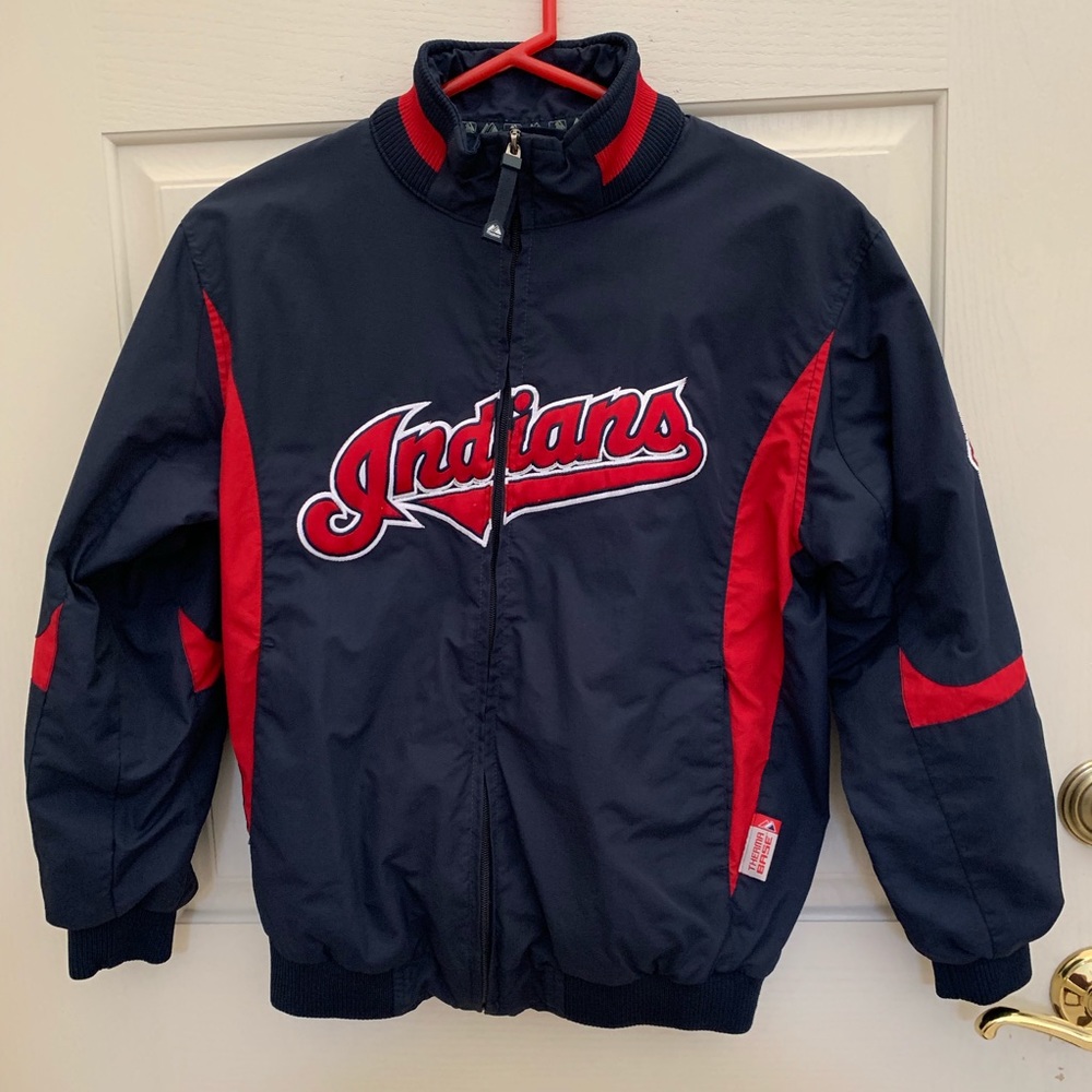 “MAJESTIC” ❤️ SUPER COOL ⚾️ MLB 💙 INDIANS JACKET